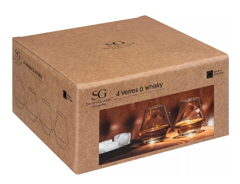 4 verres à Whisky Secret de Gourmet - 29cl