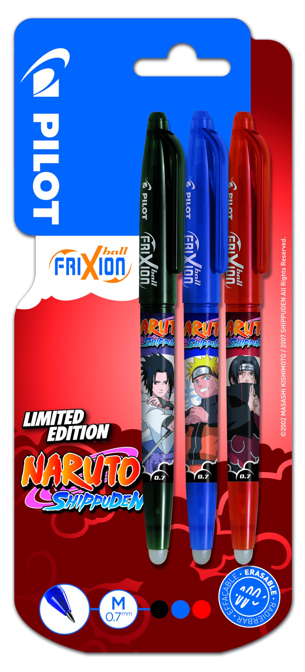 Lot de 3 FriXion Ball Stylos effaçables - Édition limitée Naruto Shipudden (vendeur tiers)