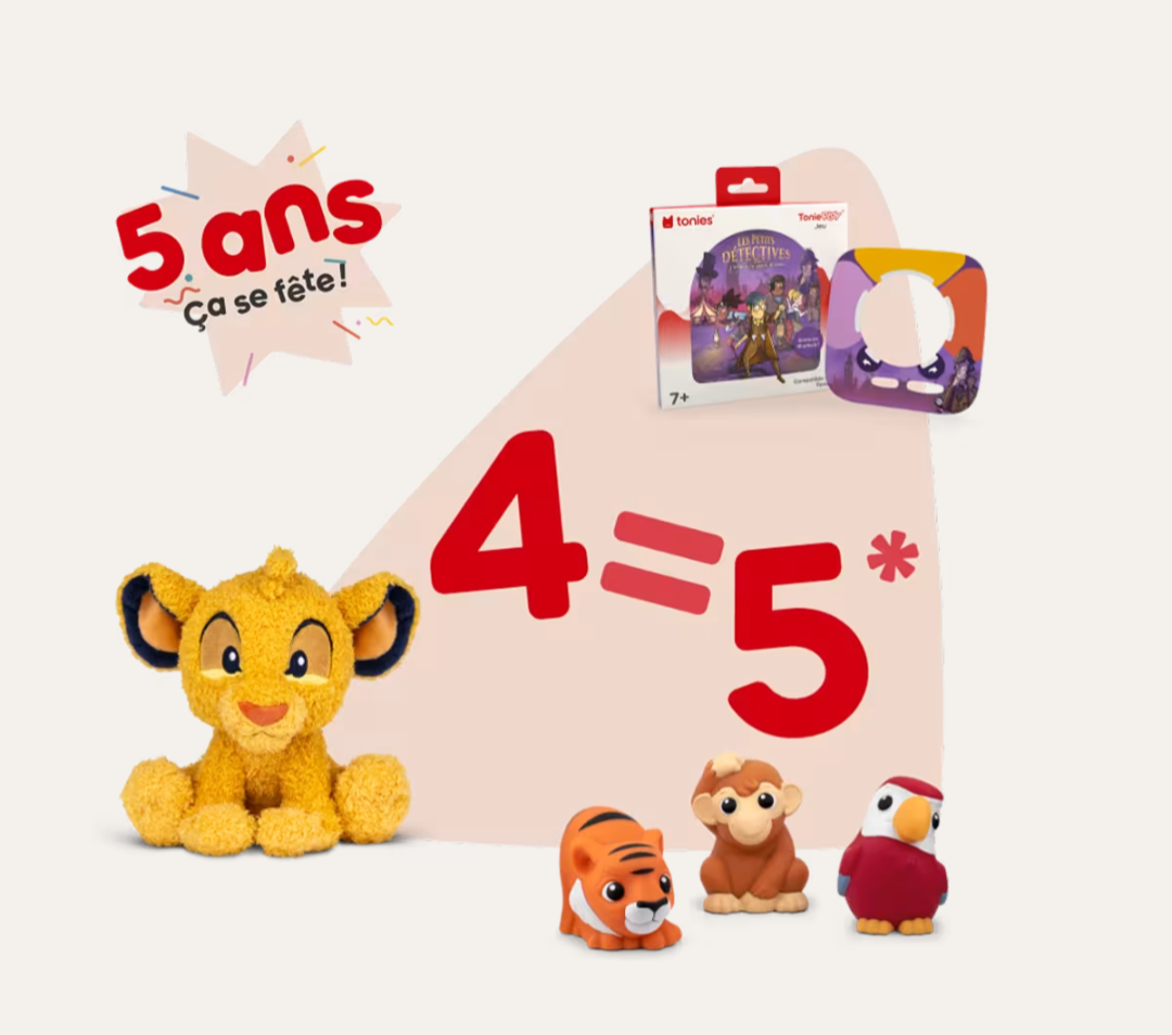 4 Jouets Tonies achetés Le 5ème jouet offert
