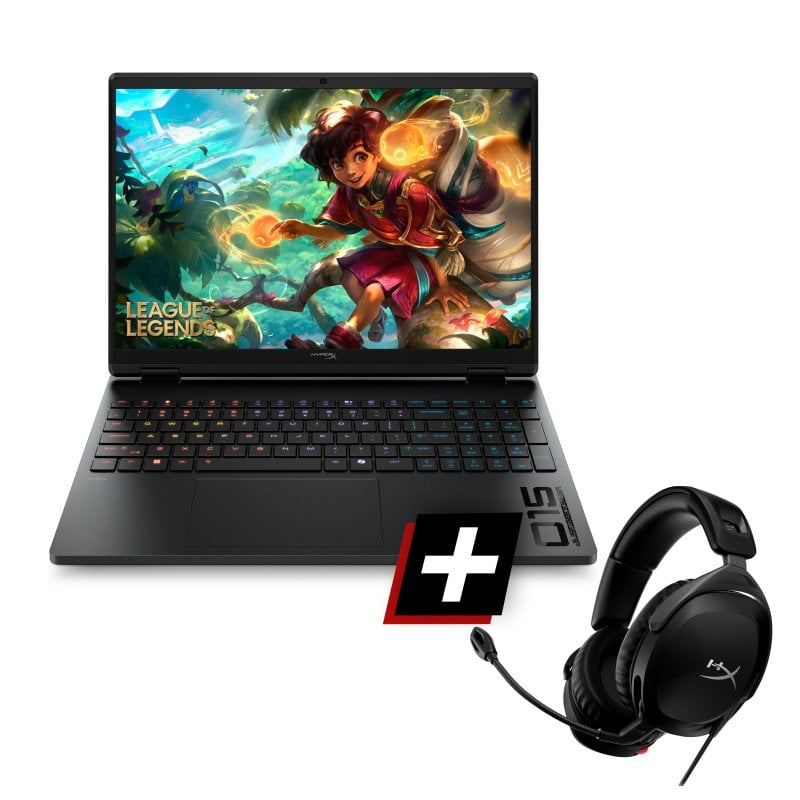 PC Portable 15,3" HP Omen 15-gb0005ns - AMD Ryzen 7 260, RTX 5060, RAM 24 Go, SSD 1 To. FreeDOS, Qwerty + Casque HyperX Cloud Stinger 2