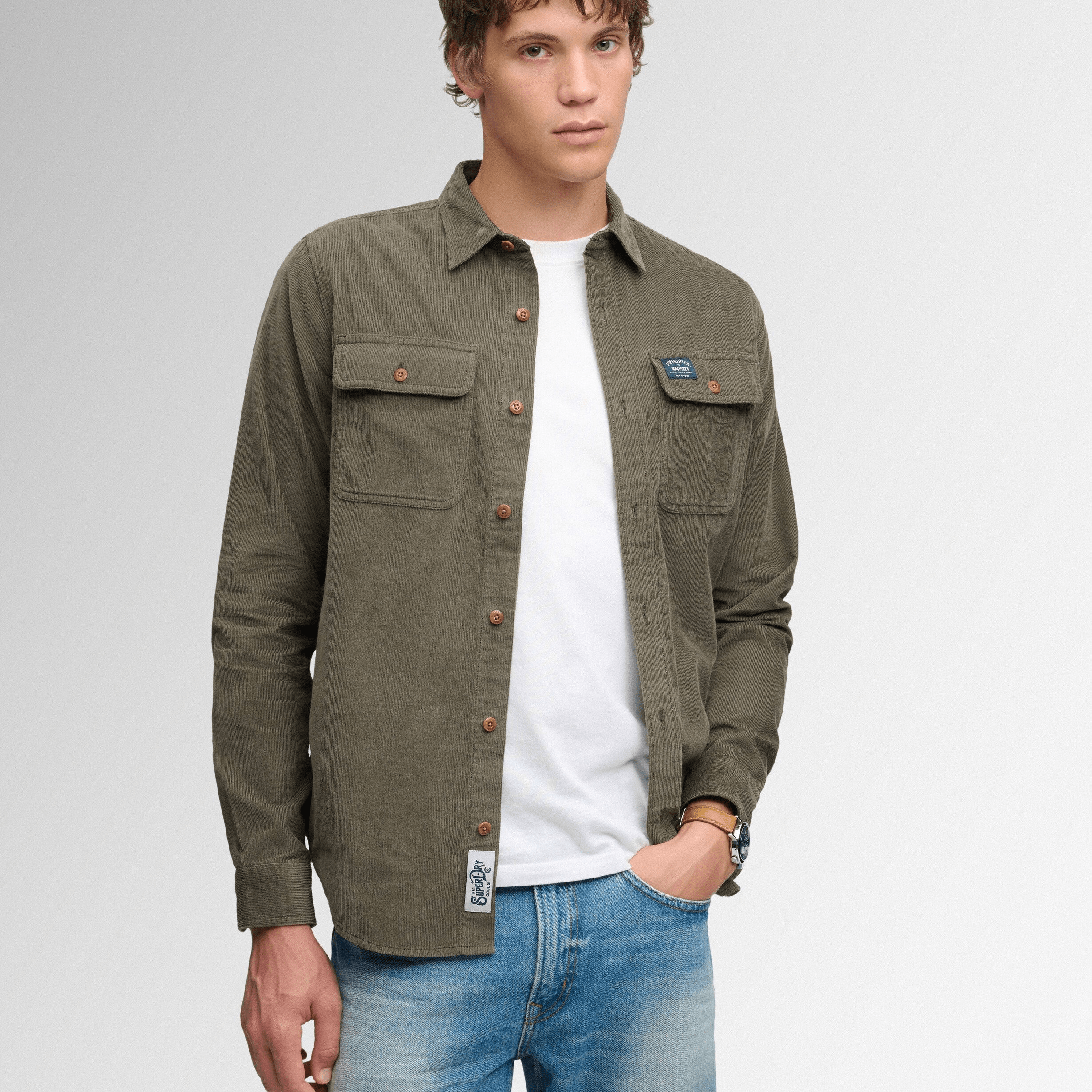 Chemise Trailsman - Velours Côtelé, Coupe Décontractée, Vert Mousse Foncé, Tailles du S au XXL