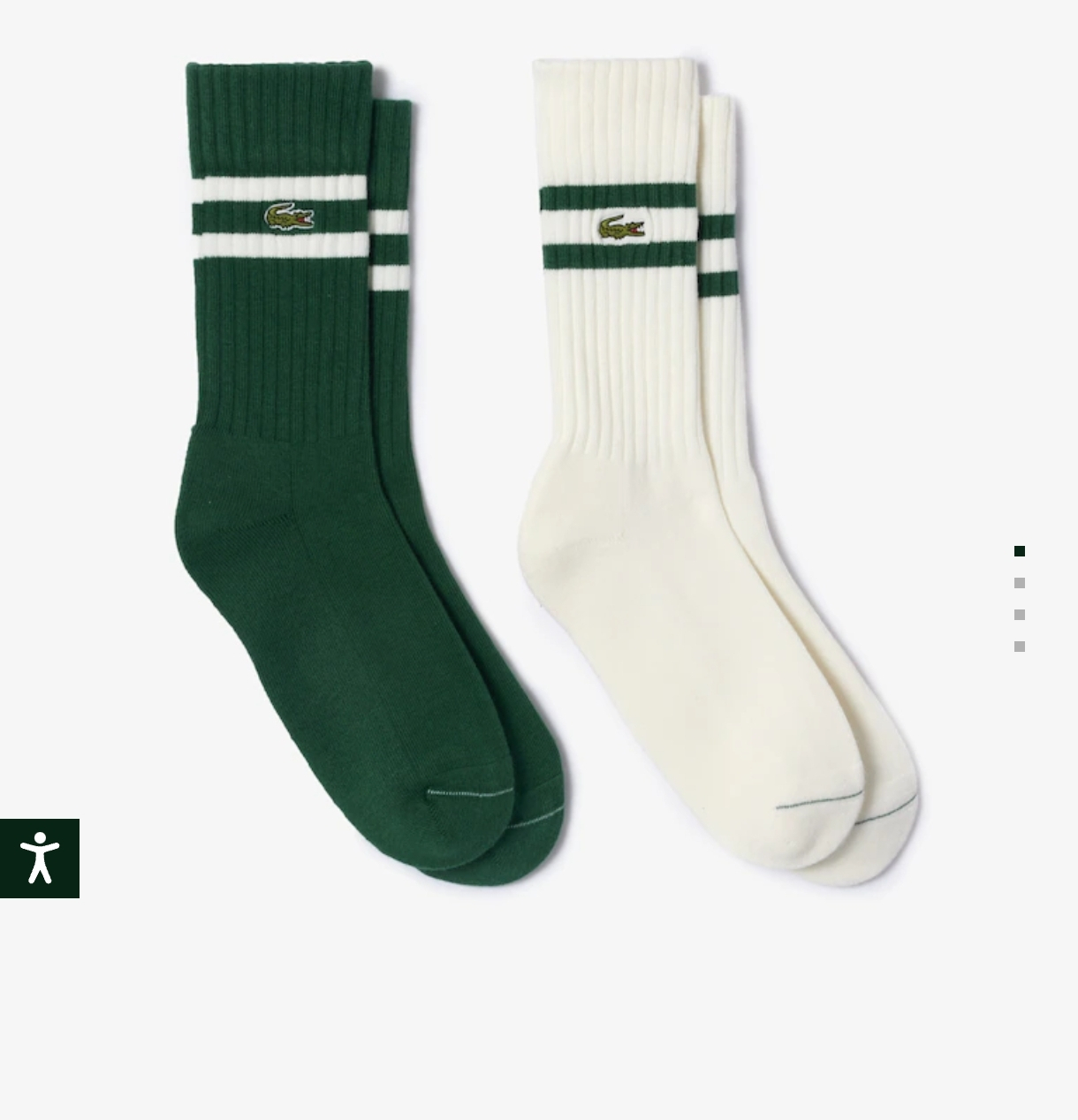 Lot de 2 paires de chaussettes coton côtelé Lacoste - Taille 43/46