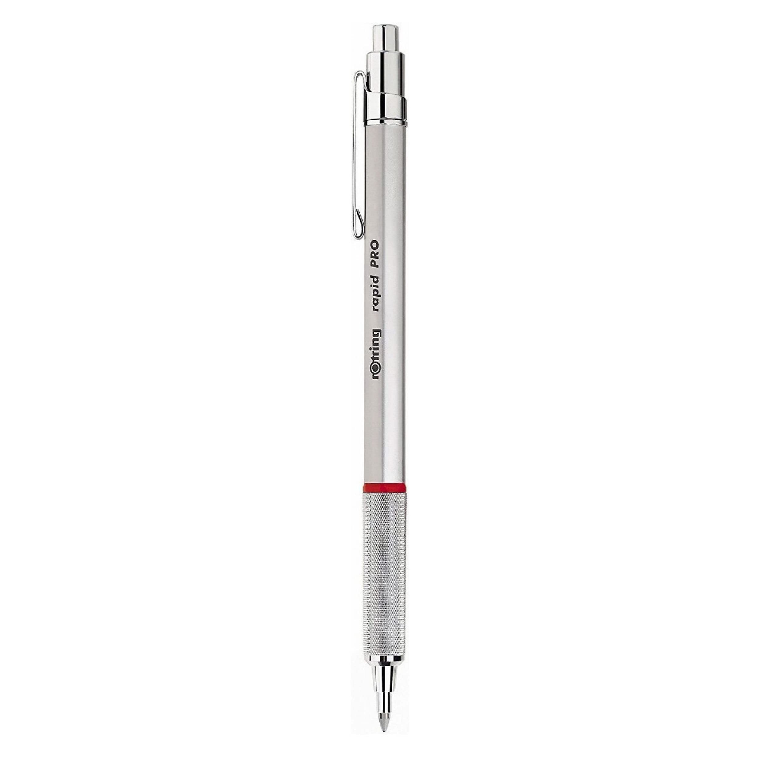Stylo-Bille rOtring Rapid Pro - Rechargeable, Pointe Moyenne, Argent