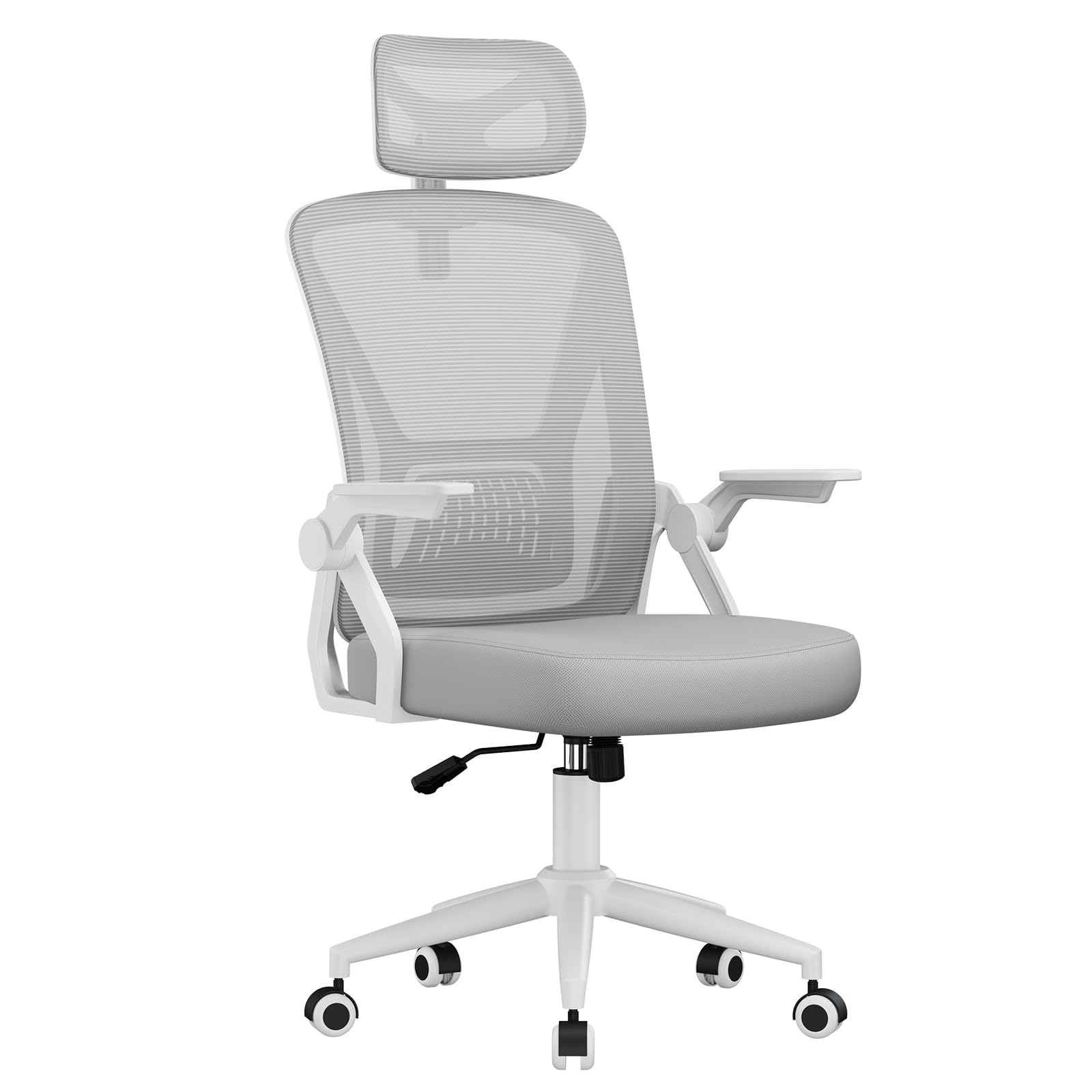 Chaise de Bureau Naspaluro - Ergonomique, avec Accoudoirs Réversibles à 90°, Blanc (Vendeur Tiers)