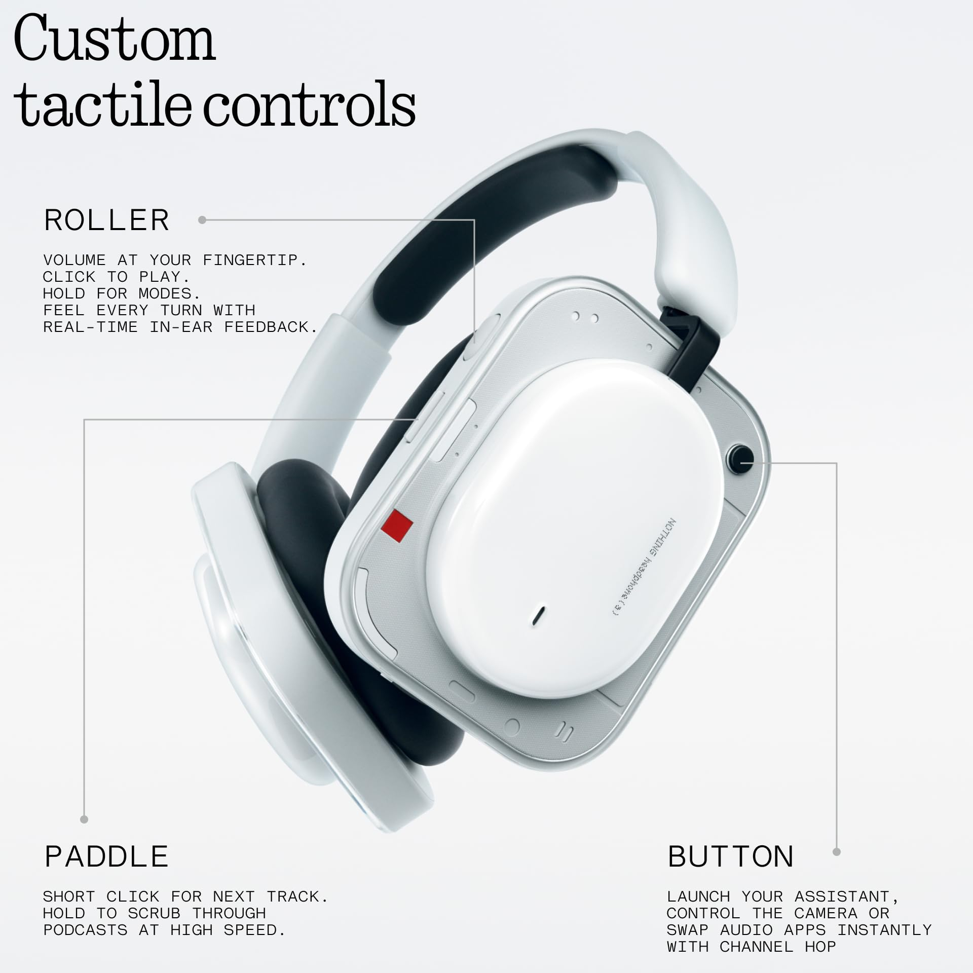 Casque Audio sans fil Bluetooth Nothing Headphone (a) Blanc - Réduction active du bruit