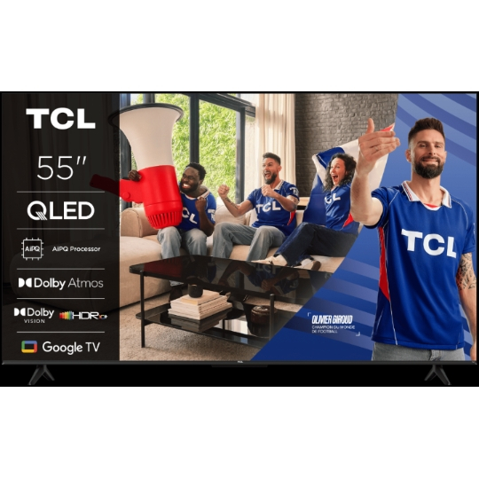 TV 55" TCL 55T69C - QLED, 4K UHD, Dolby Atmos, Dolby Vision, HDR10+, Google TV, Android TV, 3xHDMI 2.1, WiFi