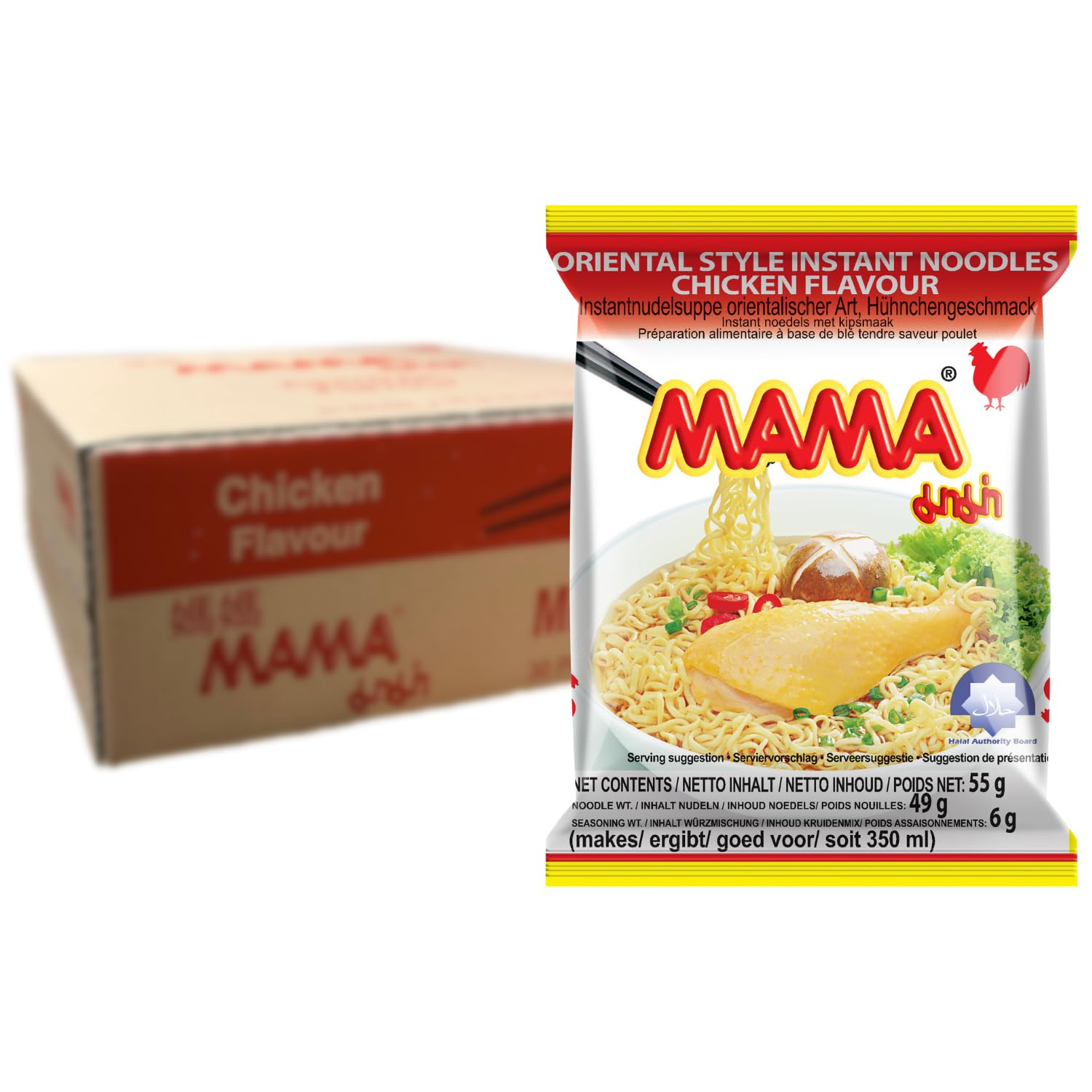 Lot de 30 Sachets de 55g de Nouilles Instantanées Poulet