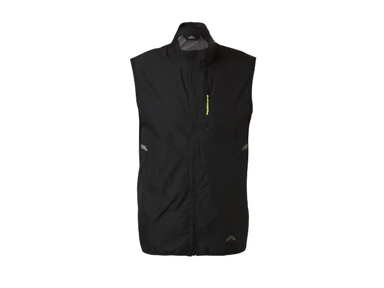 Veste de running sans manches homme Crivit - Déperlante, compressible, éléments réfléchissants, tailles S à XL, noir ou vert