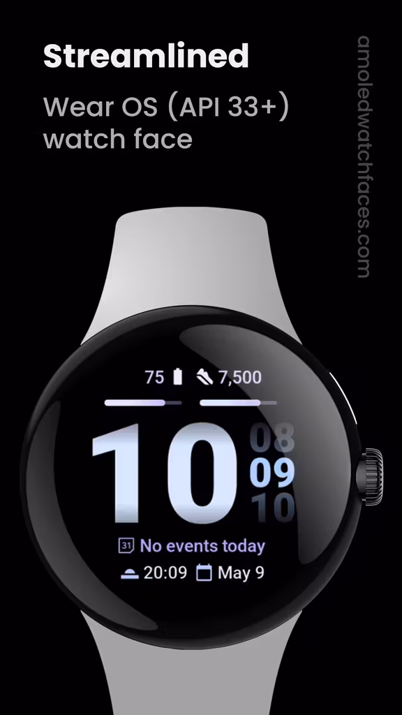 Streamlined Watch Face sur Android (Dématérialisé - Wear OS)