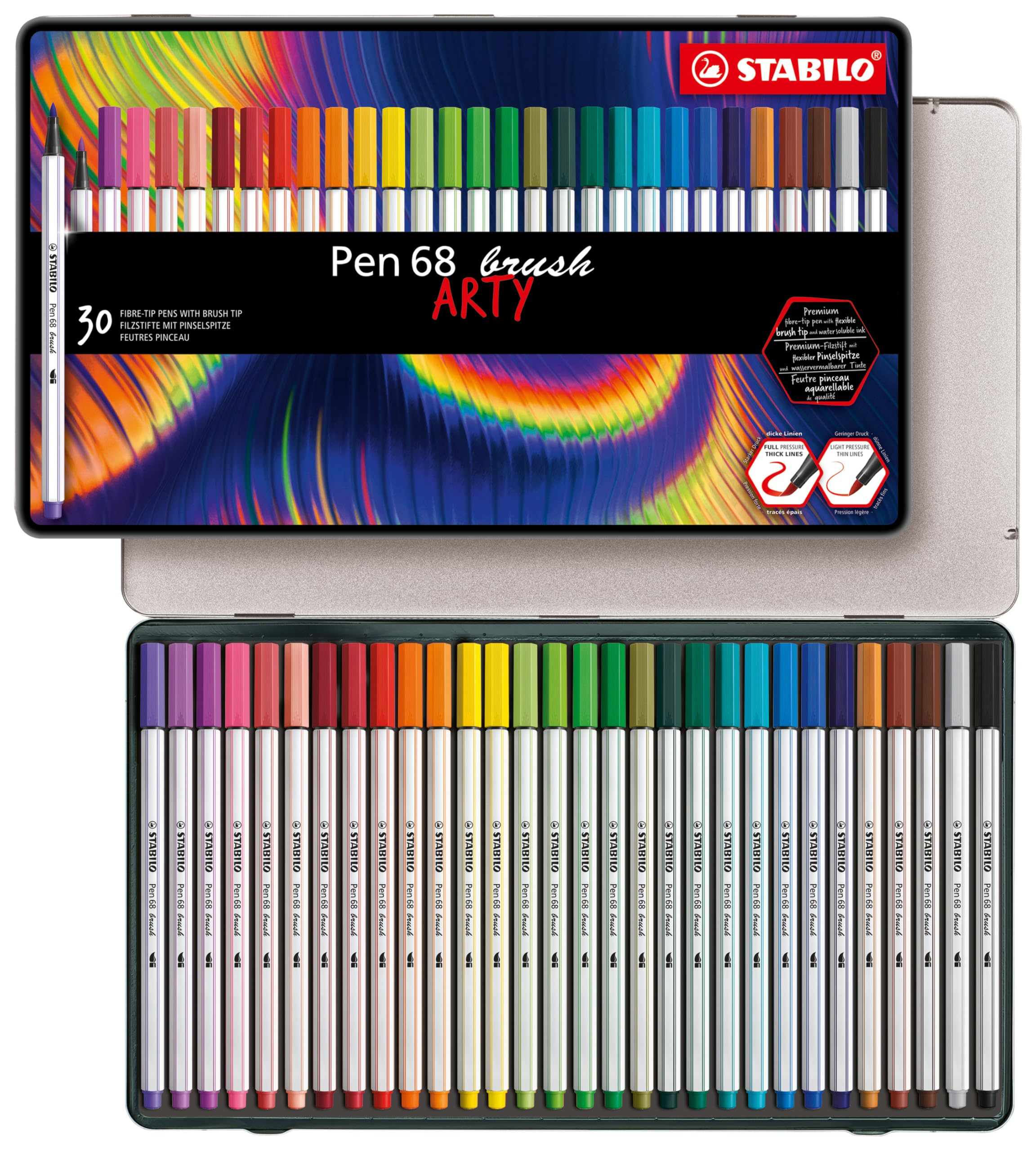 Boîte de 30 feutres Stabilo pinceau Pen 68 Brush Arty