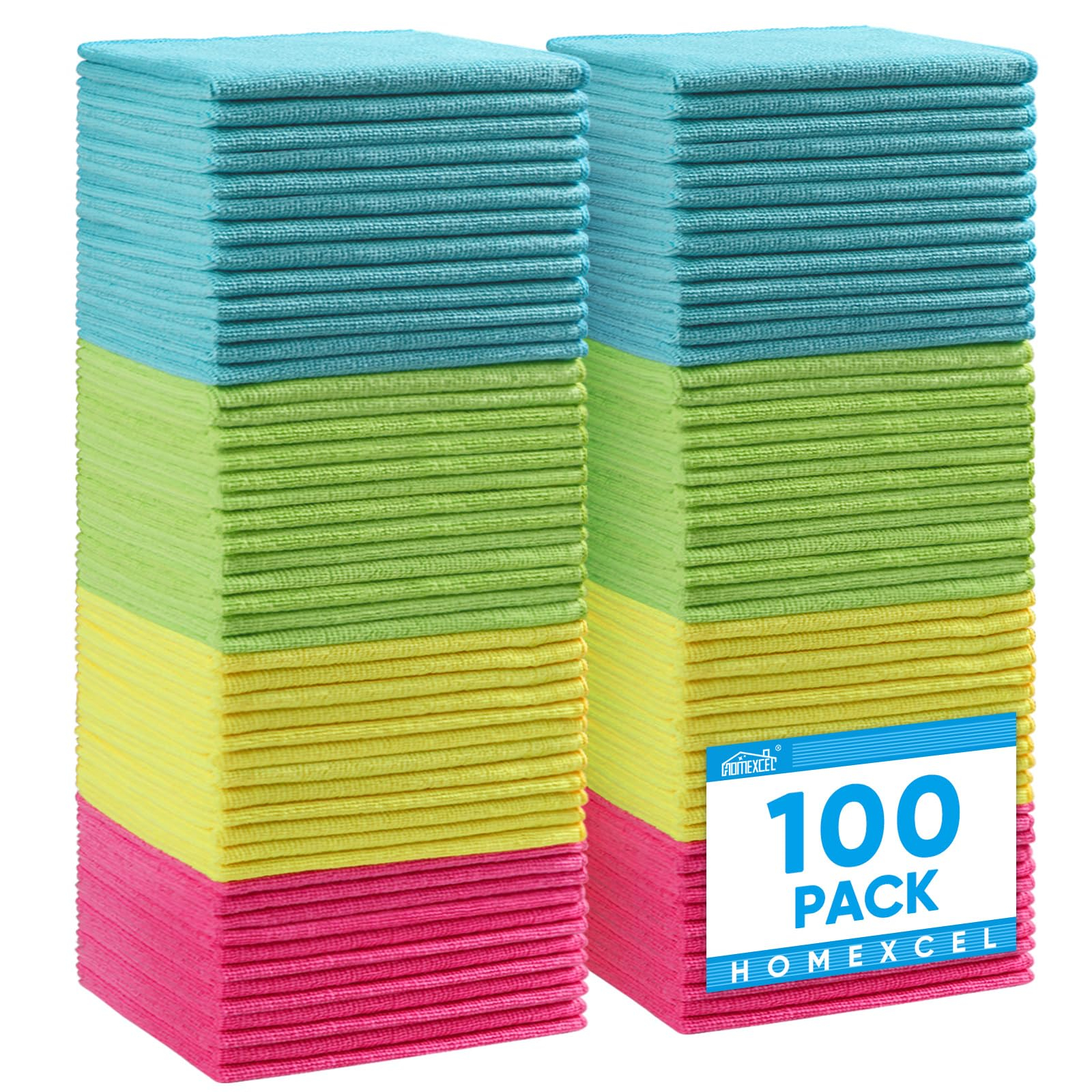 Pack de 100 Chiffons en Microfibre Homexcel - 30,5 x 30,5 cm (Vendeur tiers)