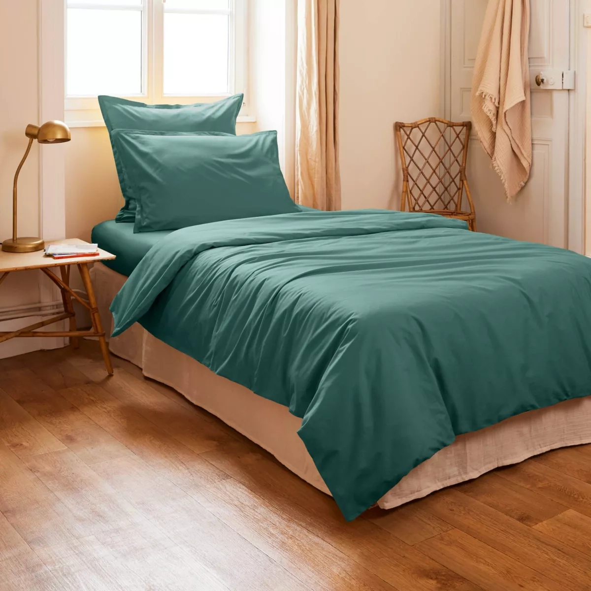 Housse de couette en percale de coton 80 fils 140x200cm (différentes couleurs et dimensions disponibles)