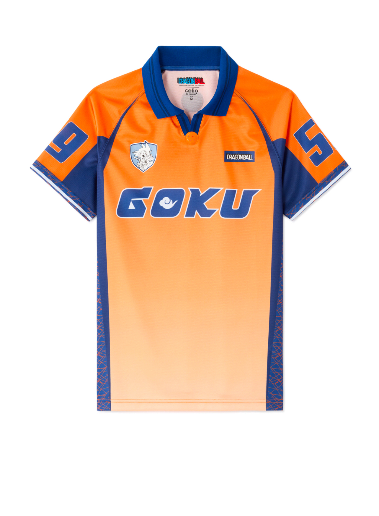 Maillot de foot orange Dragon Ball Goku - Tailles XS, S, M, XL