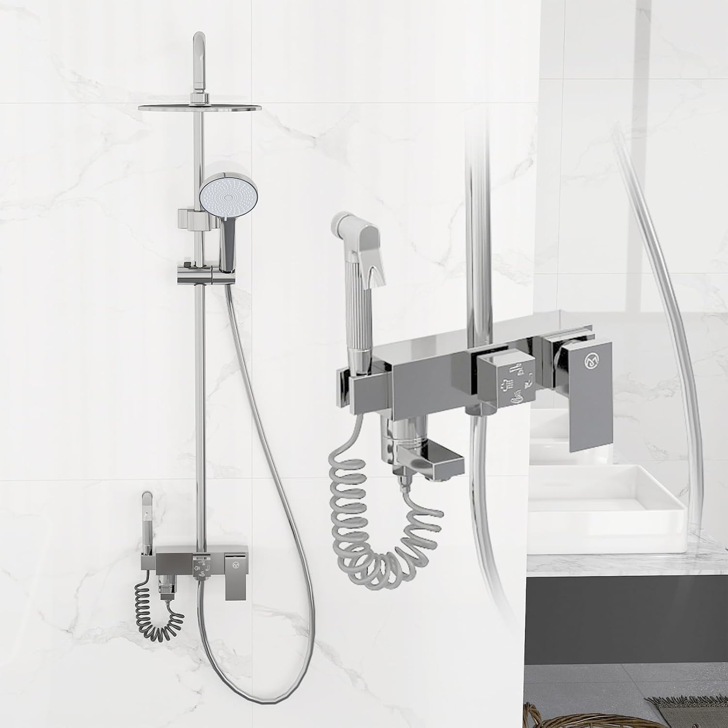 Ensemble de douche chromé Magic Life (via remise au panier - vendeur tiers)