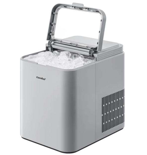Machine à glaçons Comfee' RCI12GY1EU(E -, 8 glaçons en 6 min, 12 kg/24 h, Fonction autonettoyage, gris