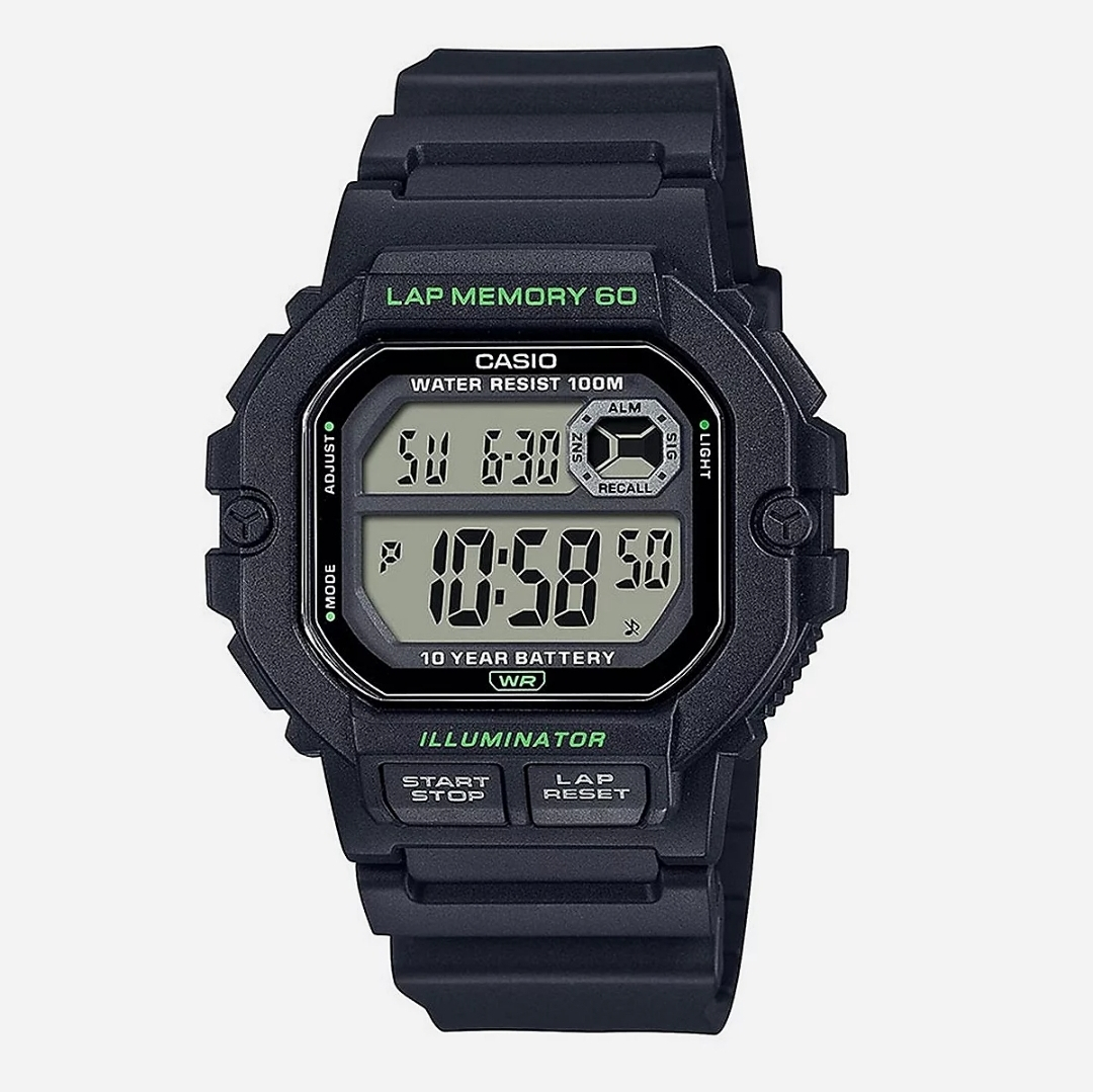 Montre Casio WS-1400H-1AV - Chronomètre, mémoire 60 temps, durée batterie 10 ans