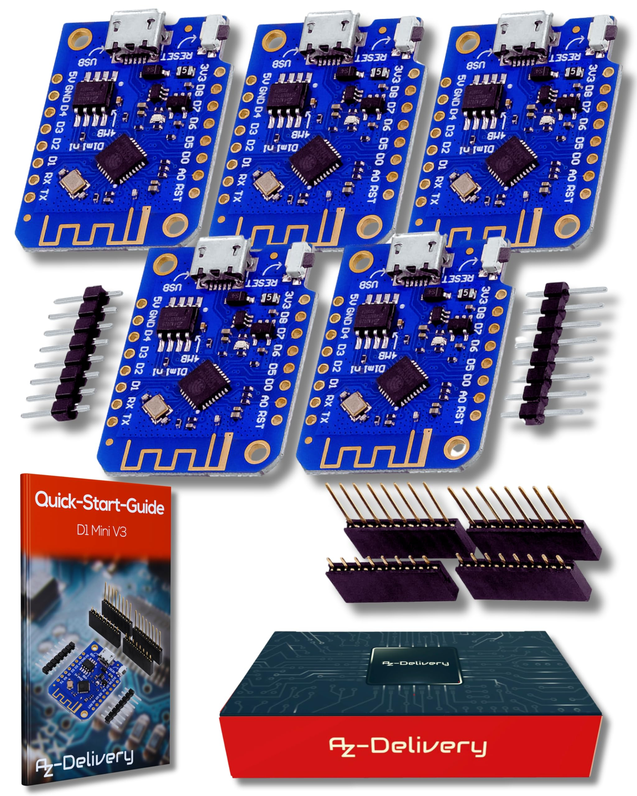 Composant AZDelivery 5X D1 Mini V3 - ESP8266EX D1 (vendeur tiers)