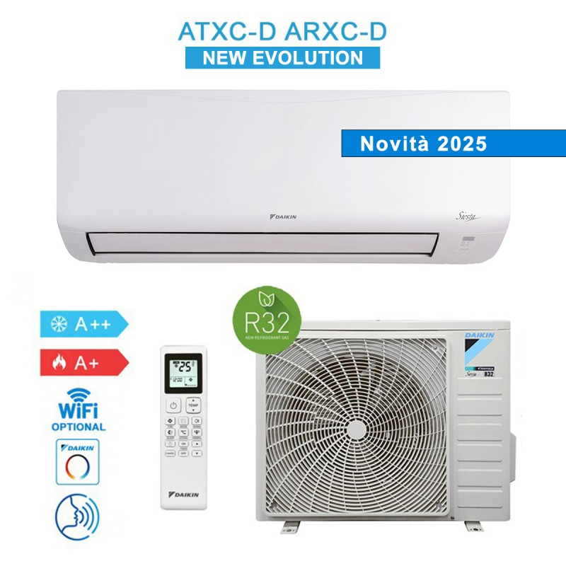Climatiseur Réversible Daikin ATXC35D/ARXC35D - 12000 BTU, 3,5 kW, Inverter, R32, A++/A+, Wi-Fi Ready, Blanc