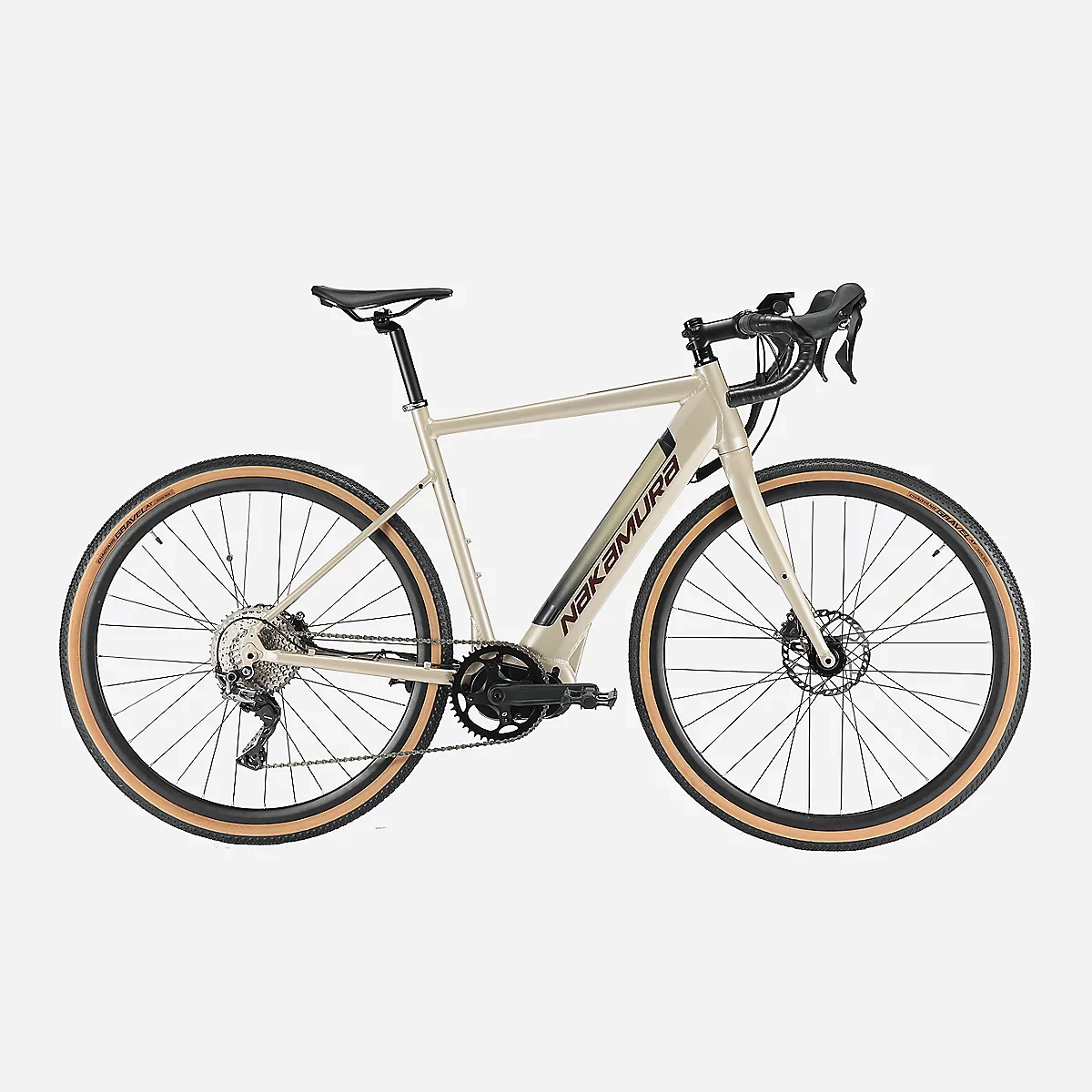 Vélo Gravel Nakamura E-Allroad - Beige, Tailles S, M ou L
