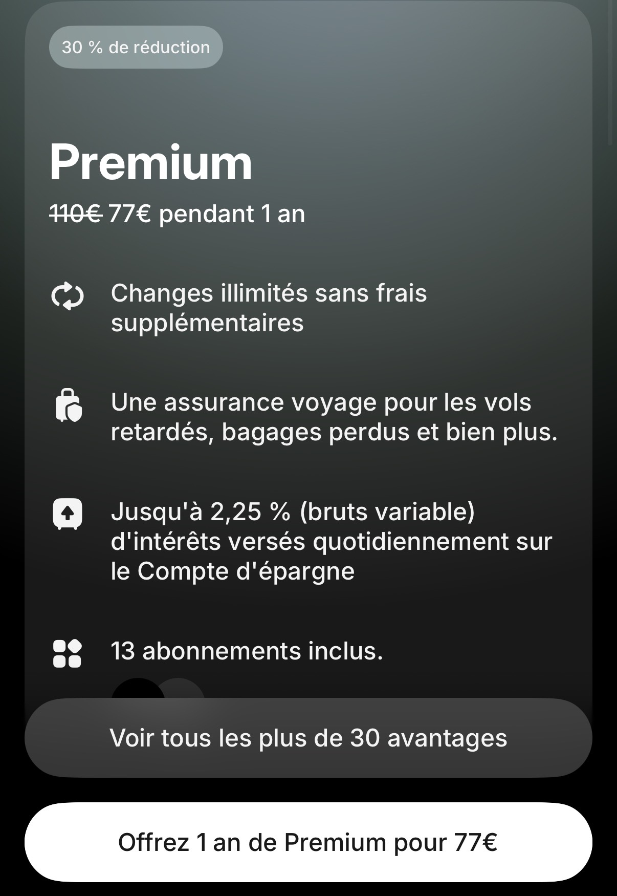 [Clients Revolut] 30% de réduction sur les abonnements annuels Premium, Metal et Ultra (via l'option Cadeau) - Ex: Abo annuel Premium