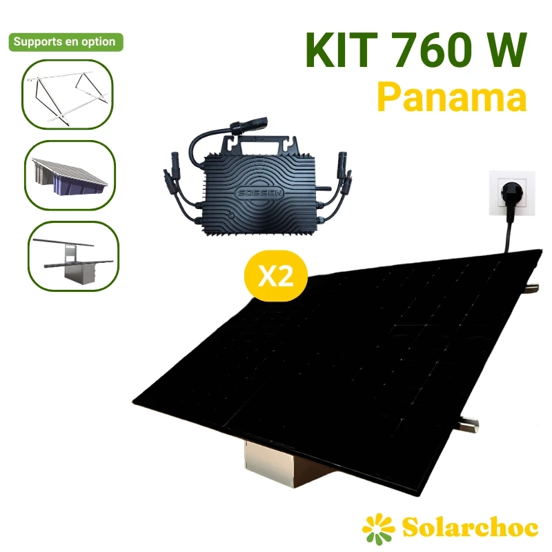 Kit solaire Plug and Play 760W 2 panneaux Jolywood 380W + 1 Micro-Onduleur Sossen 1000W Autoconsommation Cook